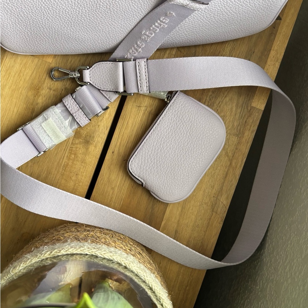 ♠️KATE SPADE Emma Shoulder/crossbody Blue & White Bag w/ pouch frozen lilac - Picture 11 of 16